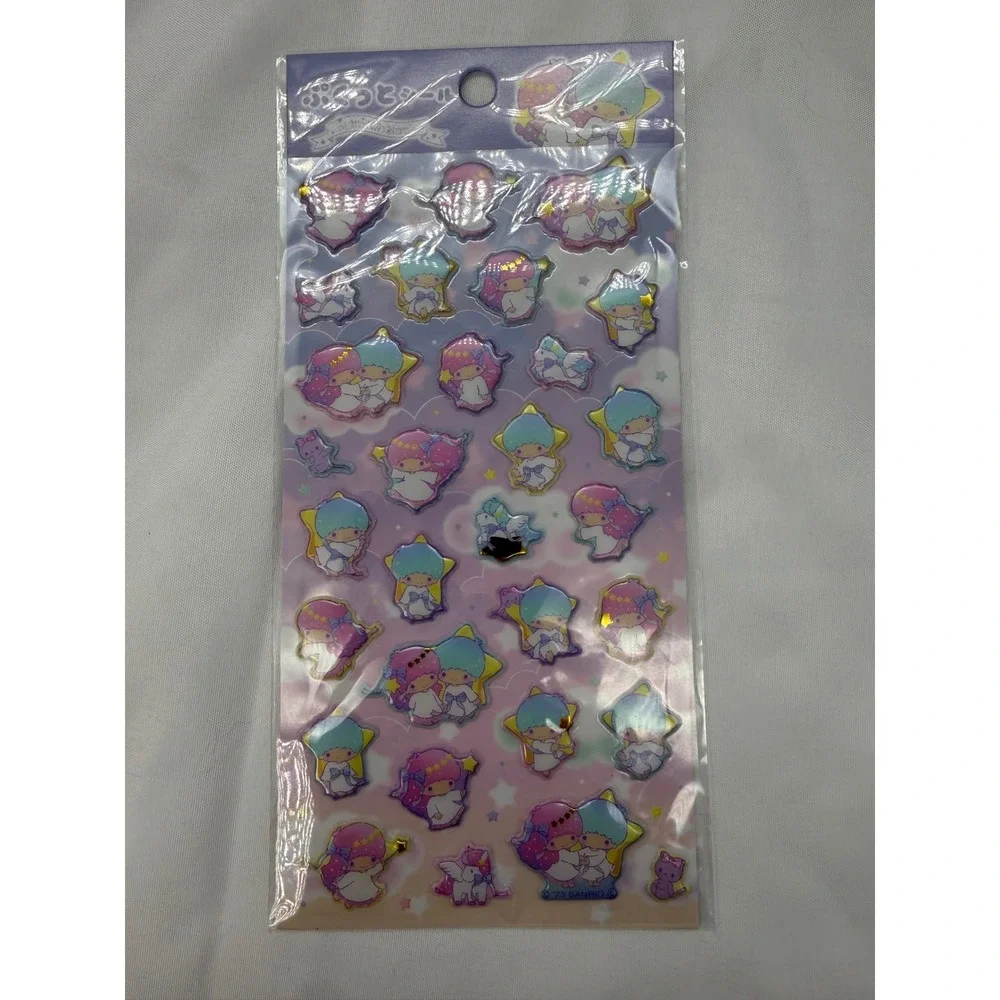 Sanrio Little Twin Stars Puffy Stickers Kiki Lala Pastel Gold Foil 2023 Japan